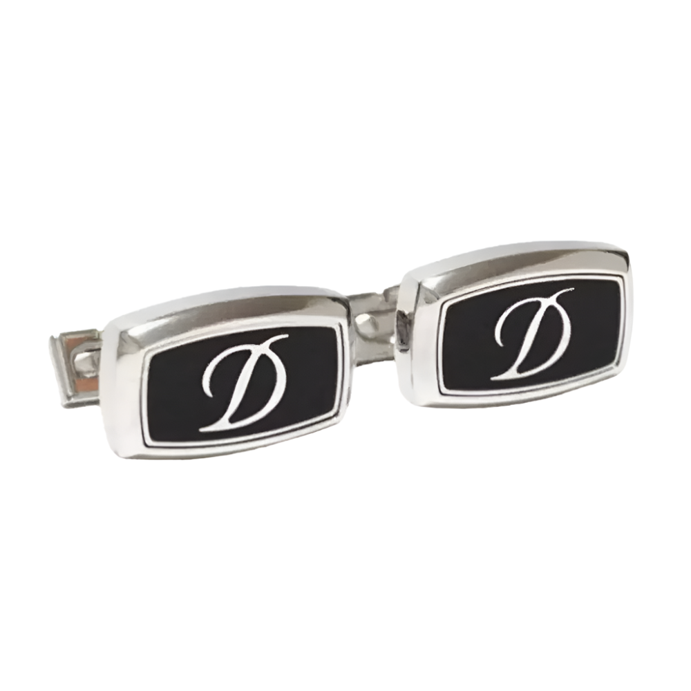 S.T. Dupont Black Lacquer and Black D Logo Cufflinks, 005502