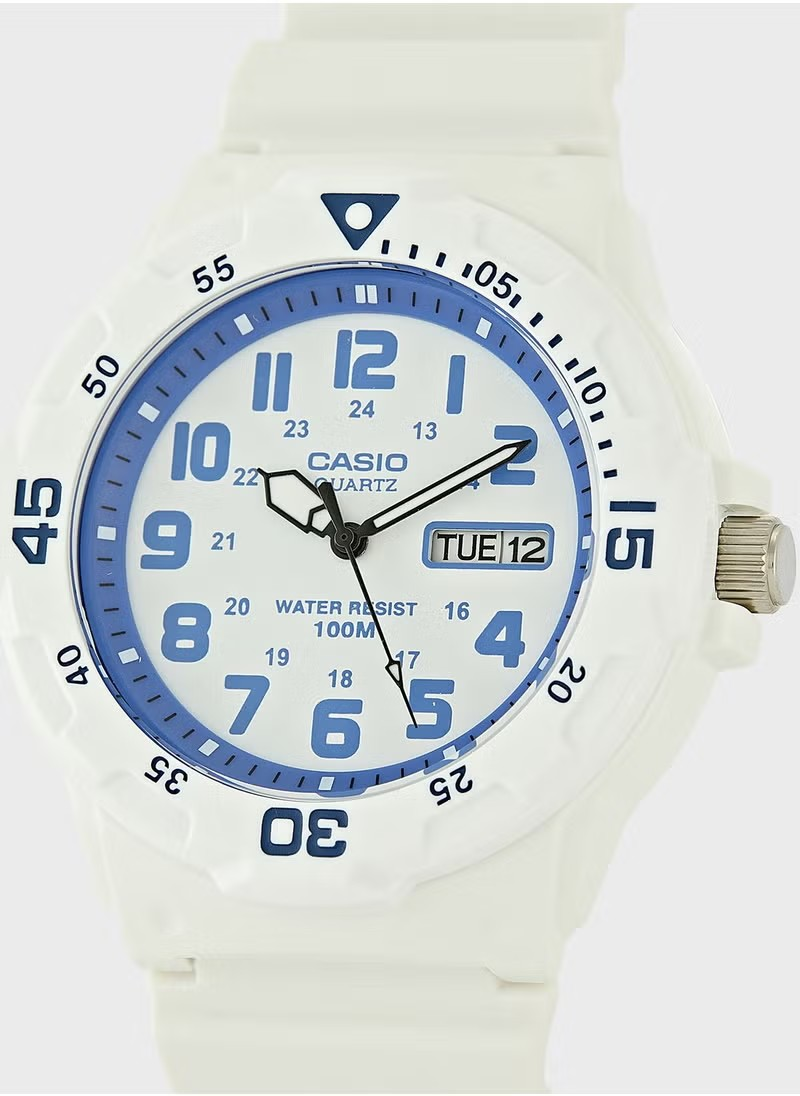 Casio MRW-200HC-7B2VDF UNISEX White Dial Resin Analog Watch 4971850984252