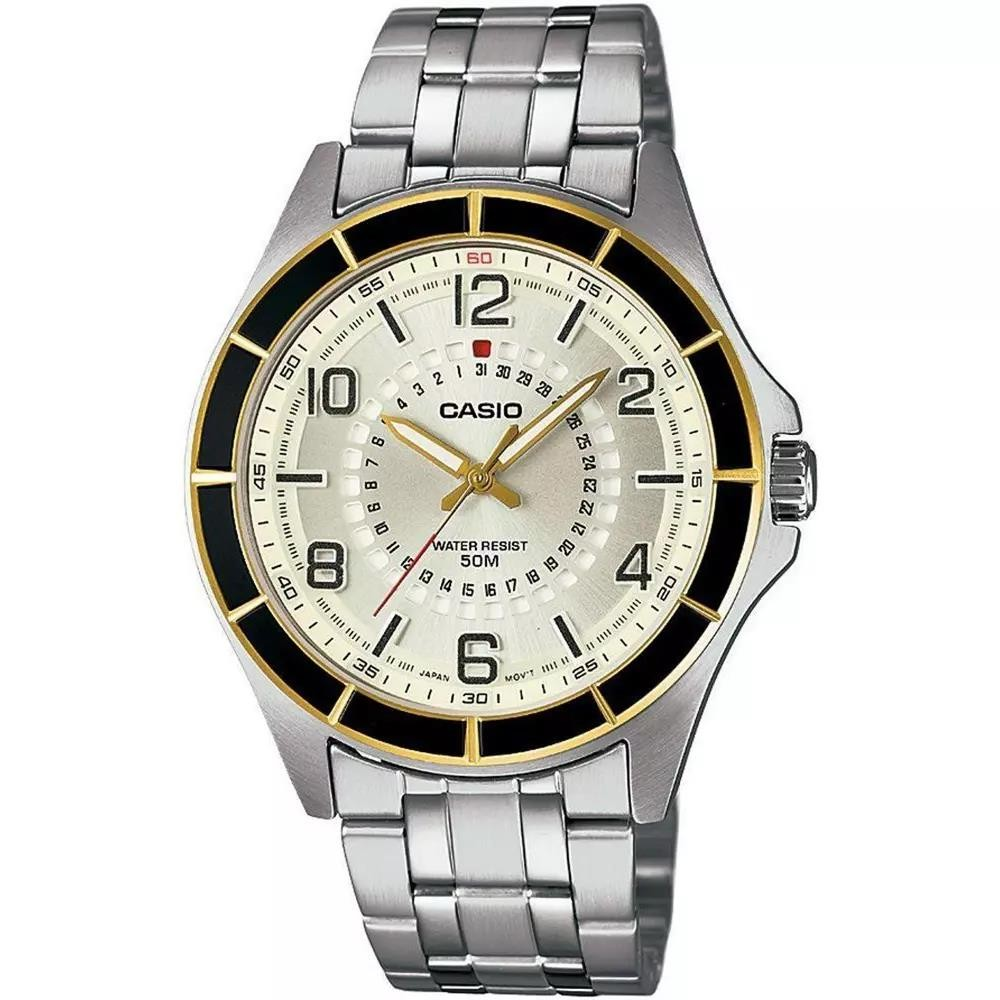 CASIO SILVER DIAL DATE TWO-TONE CASE ST. STEEL MEN'S WATCH MTF-118BD 9AVDF