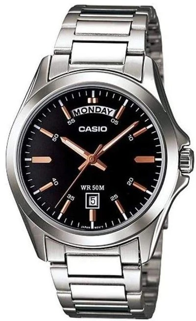 CASIO SILVER MTP-1370D-1A2VDF Metal Men's Classic Analog Watch DAY AND DATE DISPLAY 4971850907978