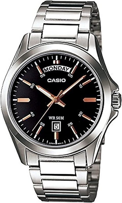 CASIO SILVER MTP-1370D-1A2VDF Metal Men's Classic Analog Watch DAY AND DATE DISPLAY 4971850907978