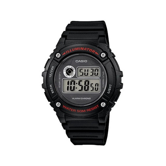 CASIO W-216H-1AVDF Men's Digital Black Sporty Watch  4971850999010