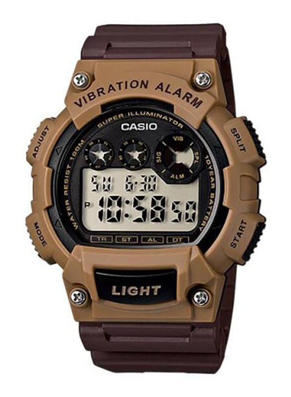 Casio Digital Watch for Men with Resin Band, Water Resistant, W-735H-5AVDF, Brown-Black 4971850923336