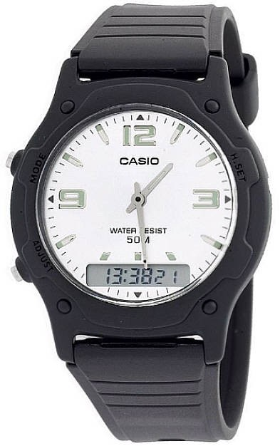 Casio Digital Analog 2 Time Zone Men Classic Watch AW49HE-7AVDF