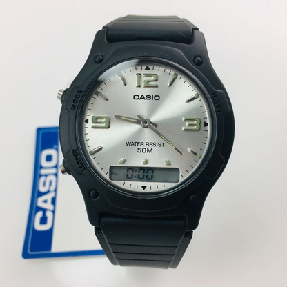 Casio Digital Analog 2 Time Zone Men Classic Watch AW49HE-7AVDF