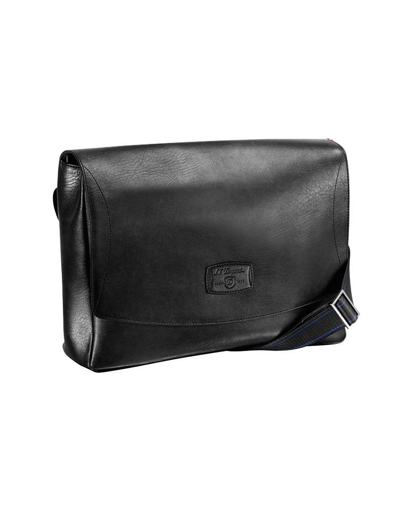 S.T. Dupont Line D Black Leather Shoulder Bag 181220