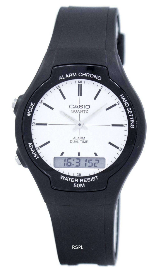 Casio Dual Time Alarm Quartz Analog Digital AW-90H-7EVDF AW90H-7EV Men’s Watch