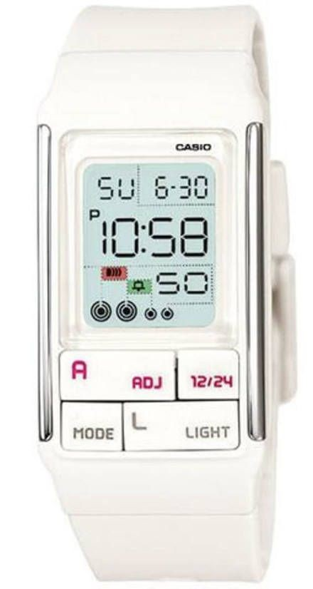 Women's Casio Poptone White Silicone Band  LDF-52-7ADR Digital Watch LDF52-7A