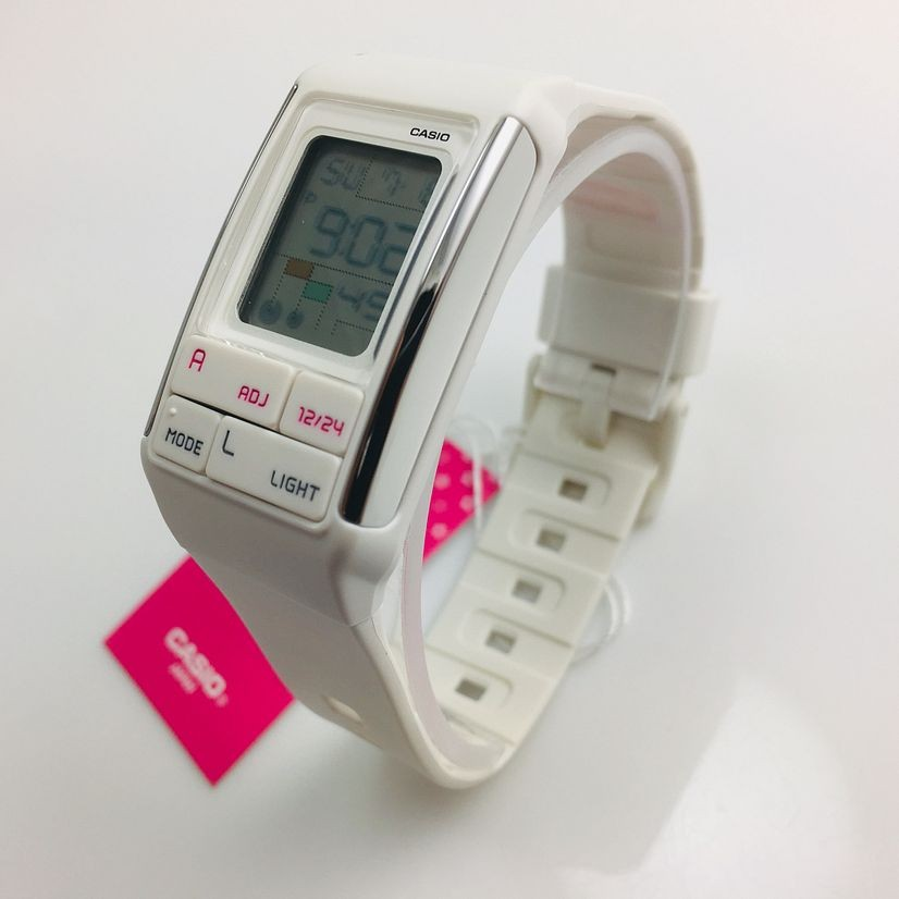 Women's Casio Poptone White Silicone Band  LDF-52-7ADR Digital Watch LDF52-7A