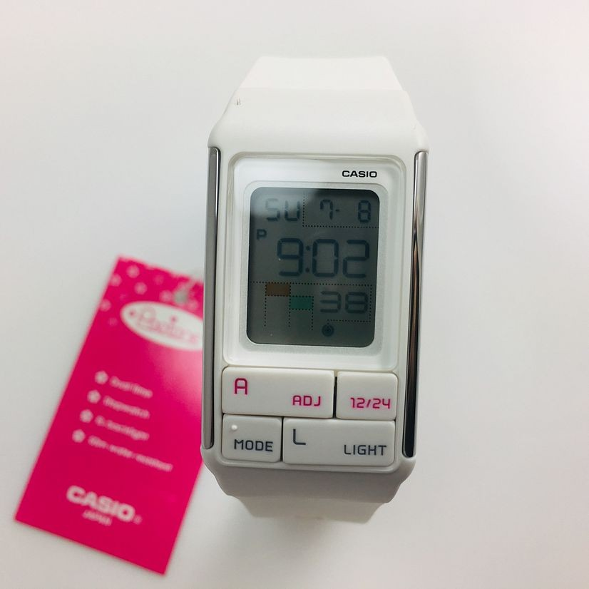 Women's Casio Poptone White Silicone Band  LDF-52-7ADR Digital Watch LDF52-7A