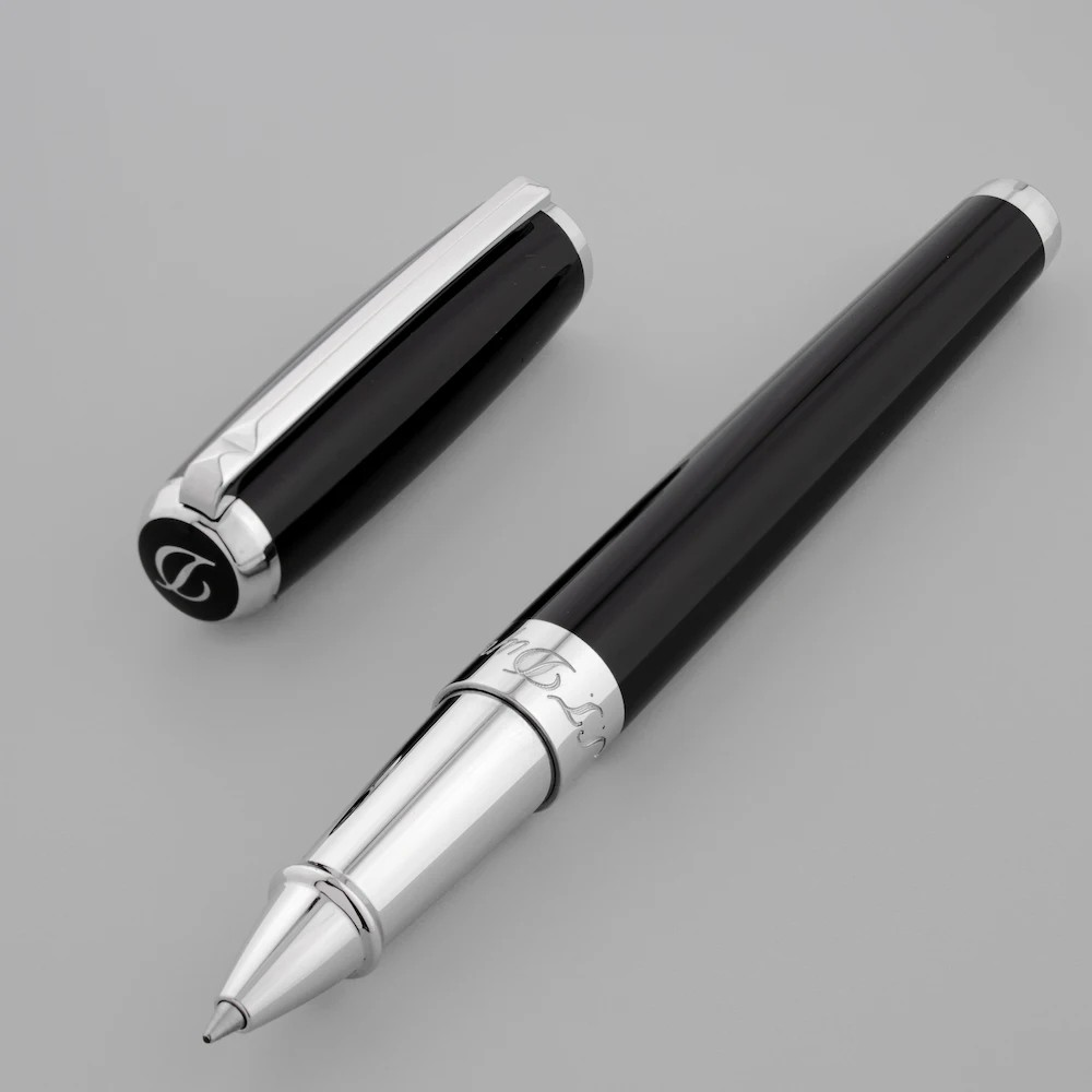 S.T. DUPONT ELYSEE ROLLER CONVERTIBLE BLACK LACQUER & PALLADIUM 412674