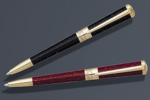 S.T. DUPONT MINI LIBERTE BALL POINT PEN PEARLY BLACK & GOLD 467006