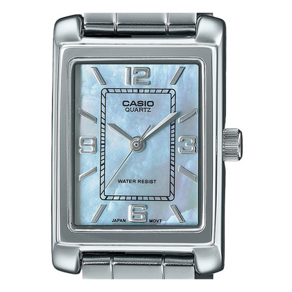 Casio LTP-1238D-2ADF Women Square Stainless Steel Analog Dress Blue Dial Watch 4971850824411