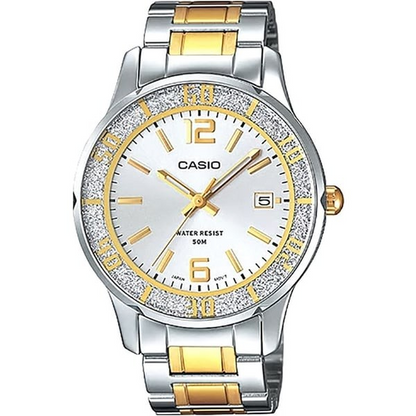 CASIO FASHION WOMEN'S Stainless Steel WATCH  LTP -1359SG-7AVDF 45mm- Silver/ Gold 4971850073093 + BOX