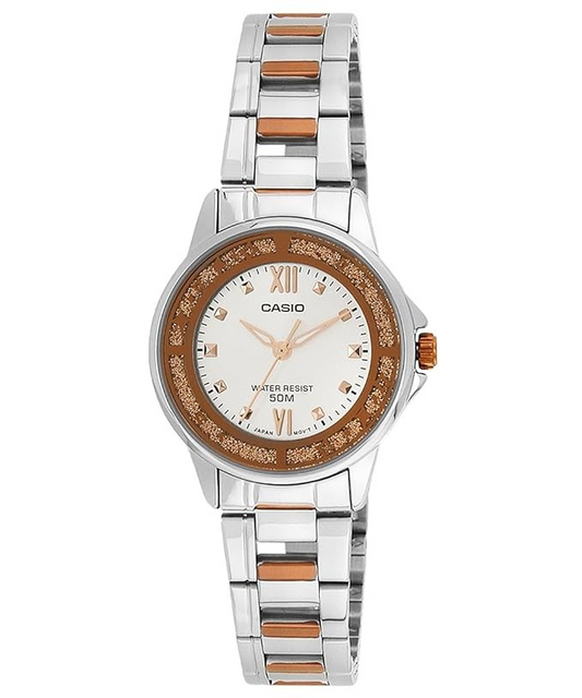 Casio Enticer Analog White Dial Women's Watch - LTP-1391RG-7AVDF 4971850065487