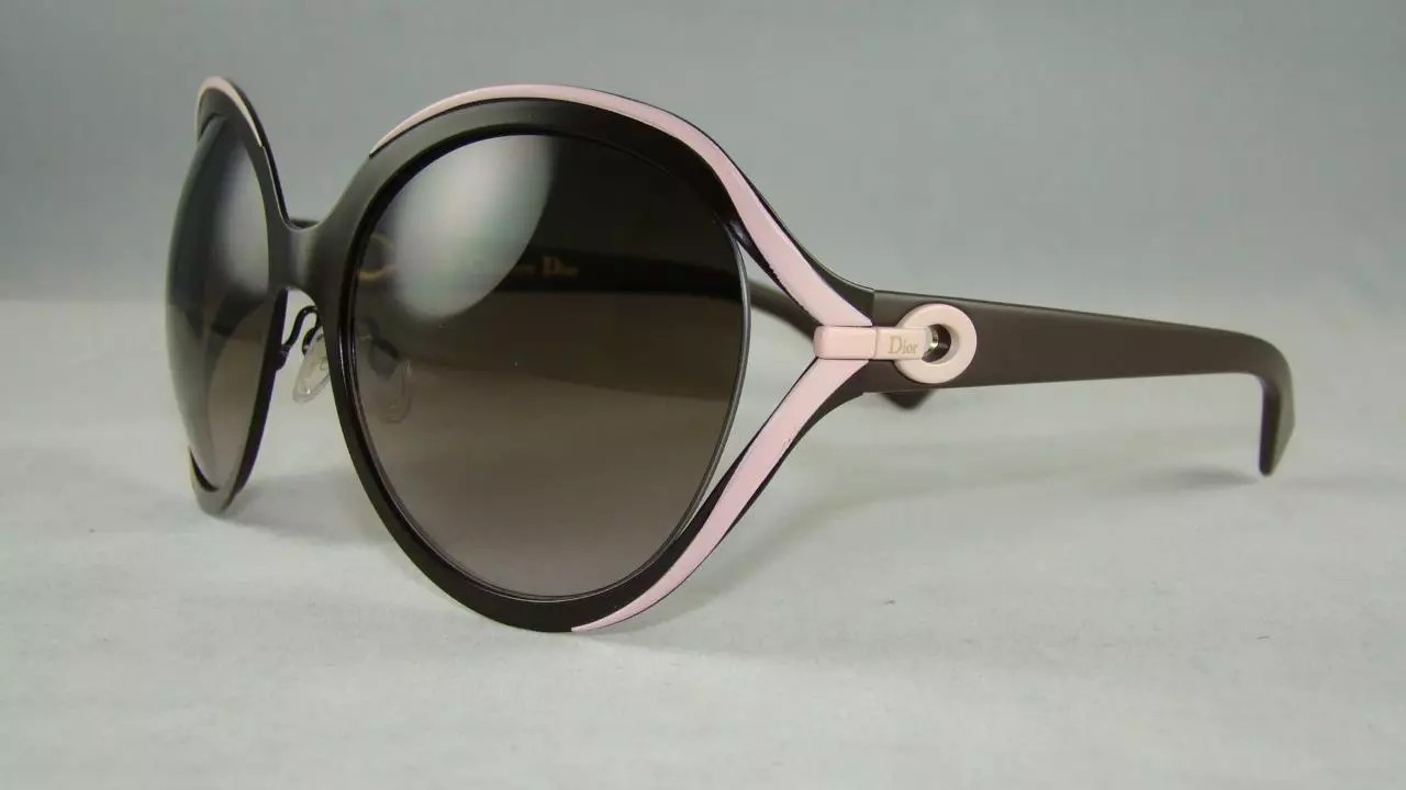 Christian Dior DIORELLE1 6MSHA Brown & Pink Sunglasses Grey Gradient Lens