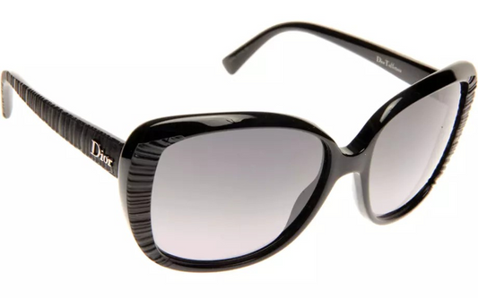 GENUINE DIOR TAFFETAS 2 2 807 HD 57 BLACK SUNGLASSES FOR WOMEN