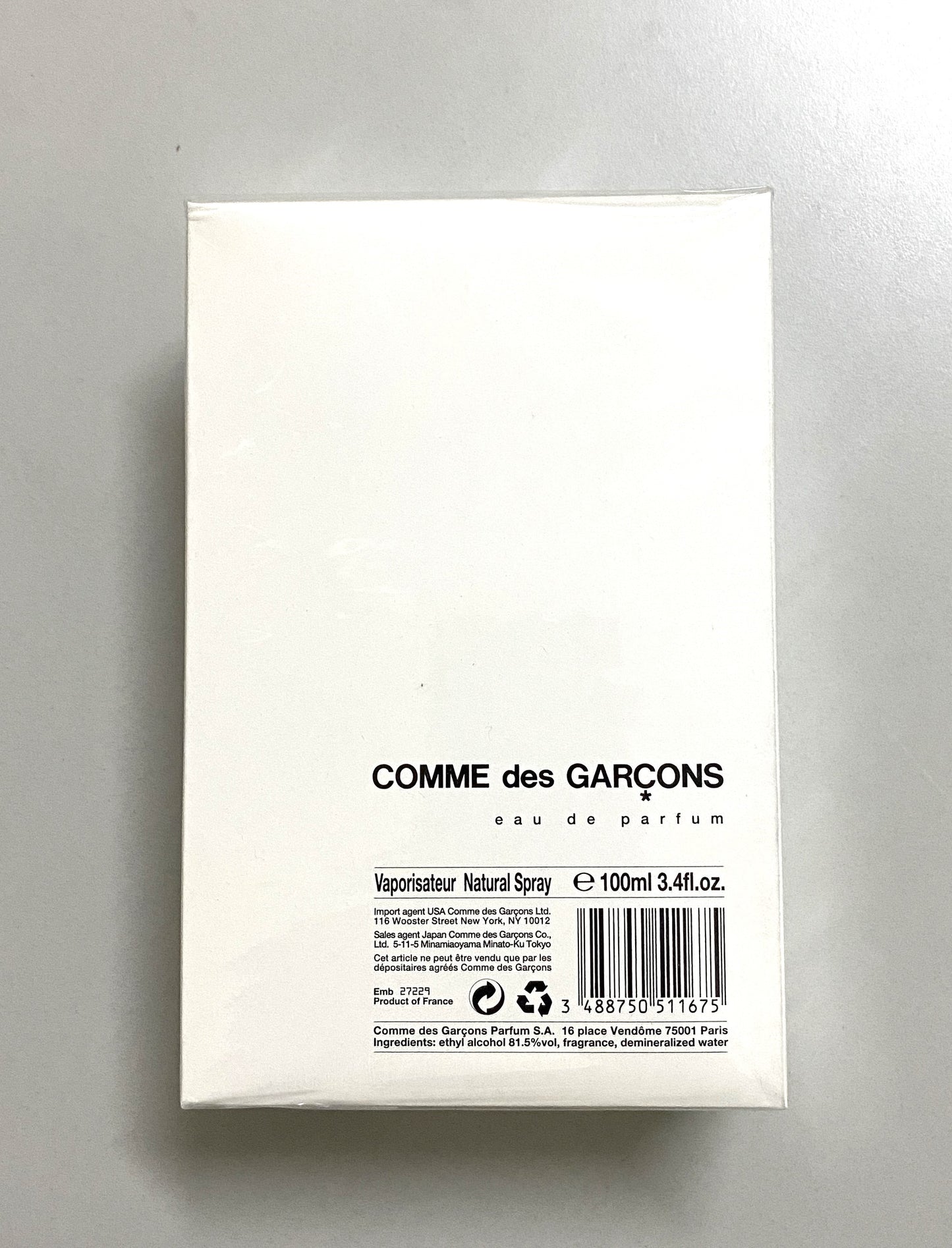 Comme Des Garcons eau de perfume 100ml natural spray