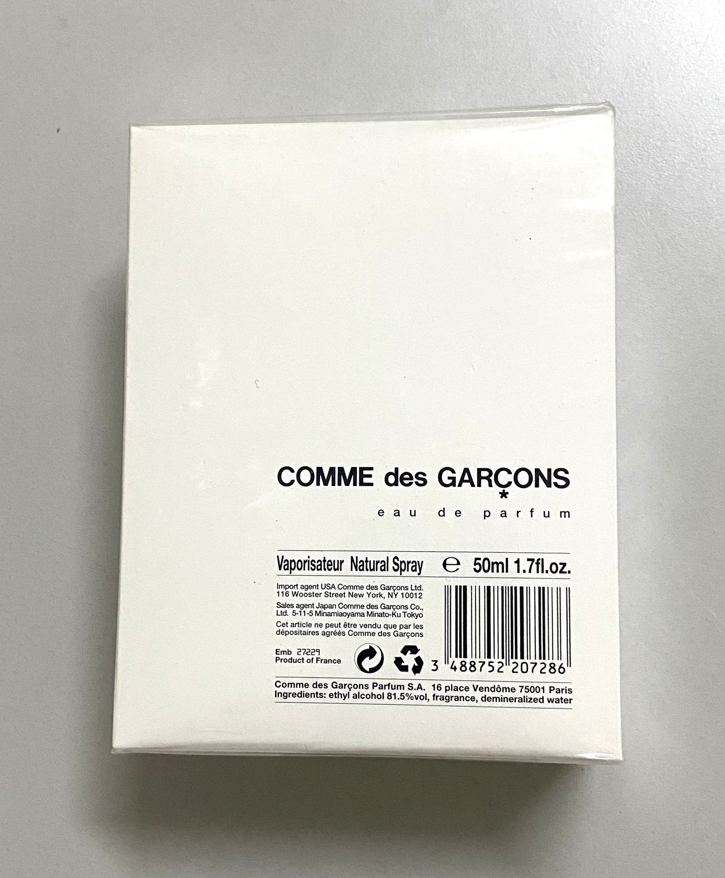 Comme Des Garcons eau de perfume 100ml natural spray