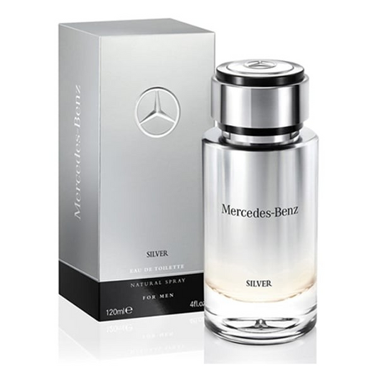 MERCEDES BENZ SILVER EAU DE TOILETTE FOR MEN 120ML 4FLOZ