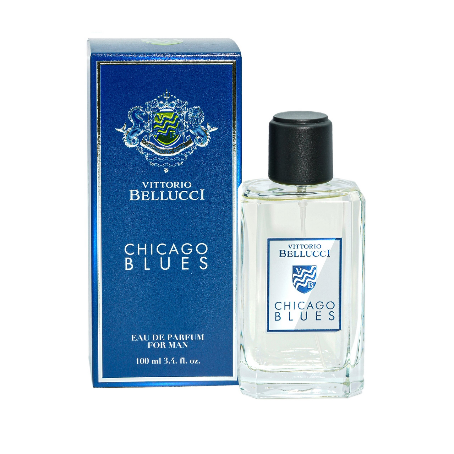 VITTORIO BELLUCCI EXCLUSIVE PERFUME CHICAGO BLUES EAU DE PARFUM FOR HIM 100ML 3.4FL OZ