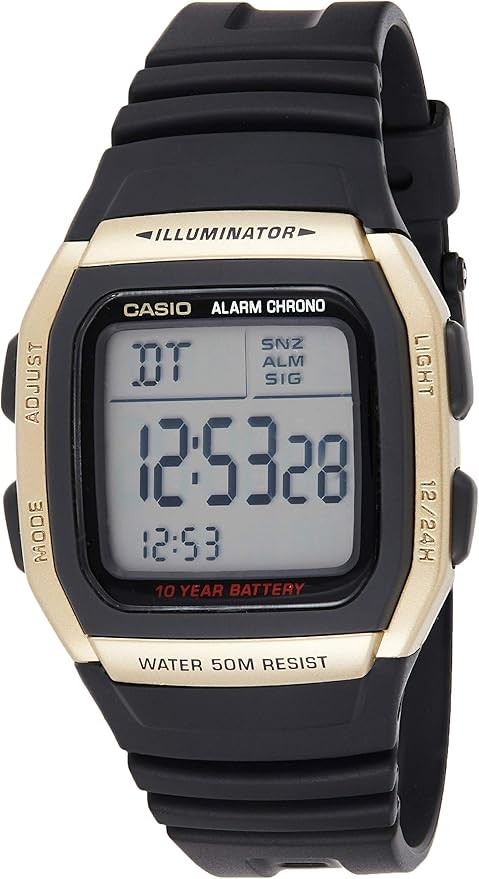 Casio W-96H-9AVDF Gold & Black Unisex 50m Multi-Function Digital Watch 4971850751137